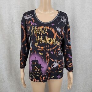 Cactus Bay Y2K Happy Halloween Graphic Sweater Spooky